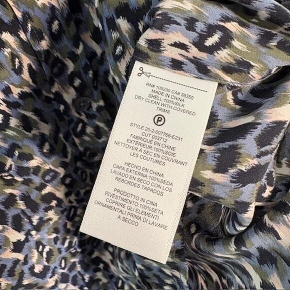 Equipment Femme Shirt Womens Medium Silk Button Down Animal Print Long Sleeve - Picture 4 of 7